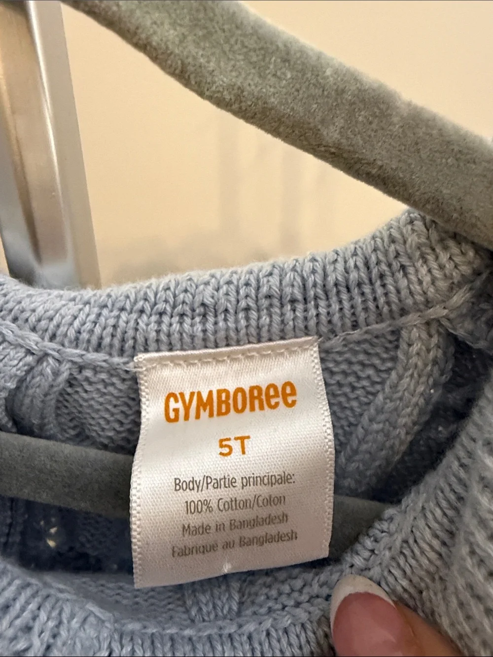 Gymboree Light Blue Cable-Knit Dress with Peter Pan Collar